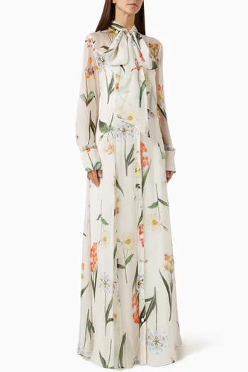 Lilith Tie-neck Maxi Dress