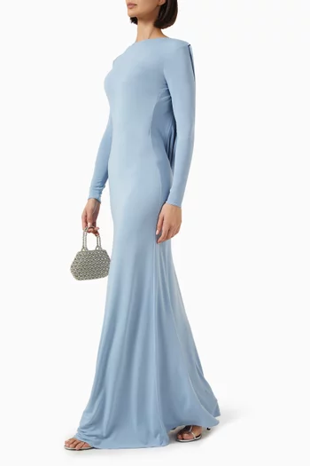 فستان رويسين بظهر مكشوف جيرسيه