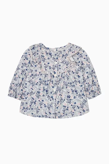 بلوزة بنقشة زهور