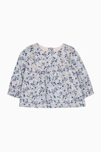 بلوزة بنقشة زهور