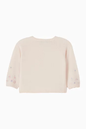 كارديغان بأزرار ونقشة زهور منسوج