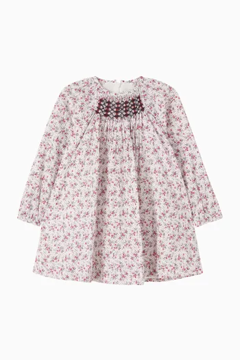 فستان بنقشة زهور قطن