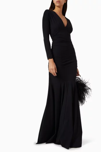 فستان رينسين طويل جيرسيه