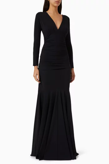 فستان رينسين طويل جيرسيه