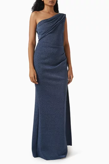 فستان سهرة زينب بعقدة ملفوفة لوركس وجيرسيه