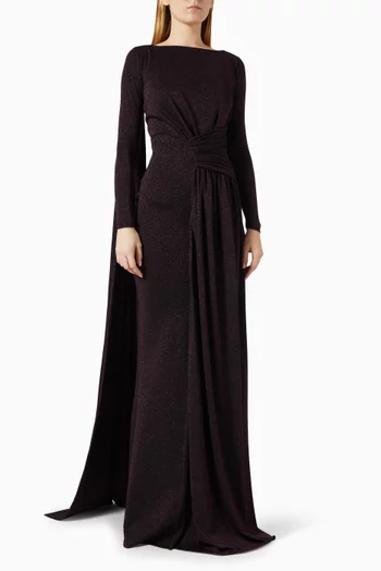 Zenab Twist Gown in Lurex-jersey