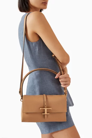 Mini T Timeless Flap Bag in Leather