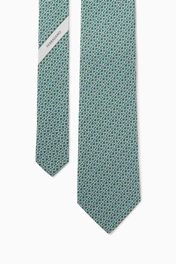 Gancini Tie in Silk Jacquard