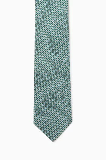 Gancini Tie in Silk Jacquard