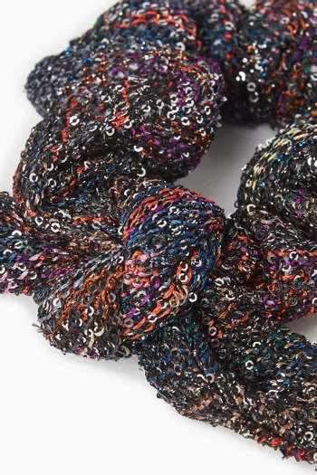 Sequins-embellished Knitted Scrunchie
