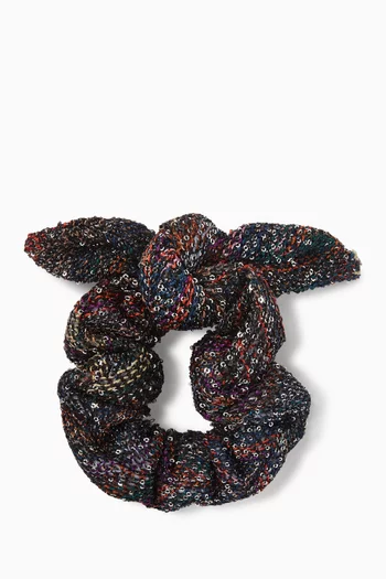 Sequins-embellished Knitted Scrunchie