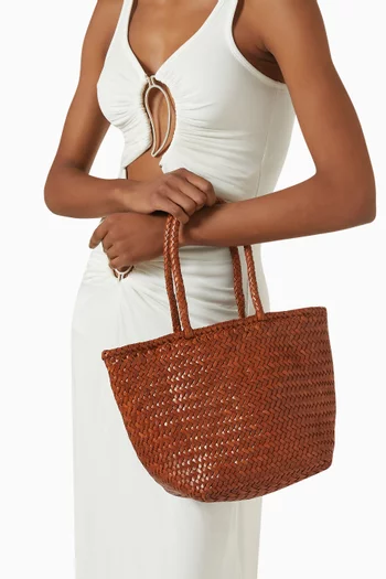 Small Grace Basket Bag in Woven Leather