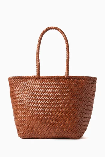 Small Grace Basket Bag in Woven Leather