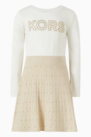 Stud-embellished Knit Skirt