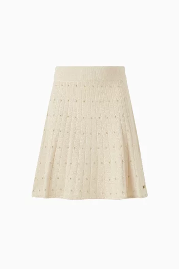 Stud-embellished Knit Skirt