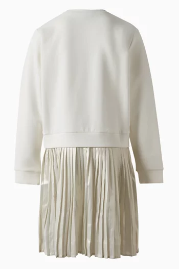 فستان بنمط سويت شيرت لامع بطيات