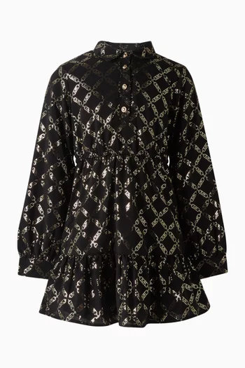 Metallic Logo-print Dress