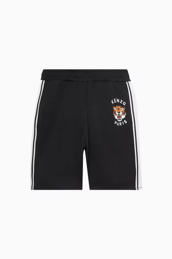 شورت رياضي بطبعة نمر وشعار الماركة