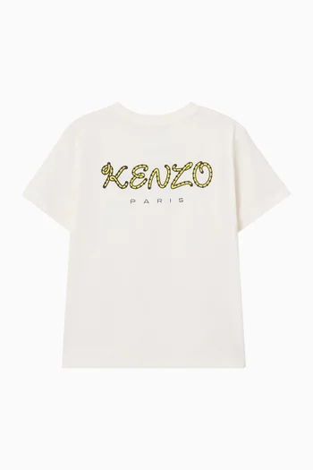 Tiger-appliqué T-shirt in Cotton