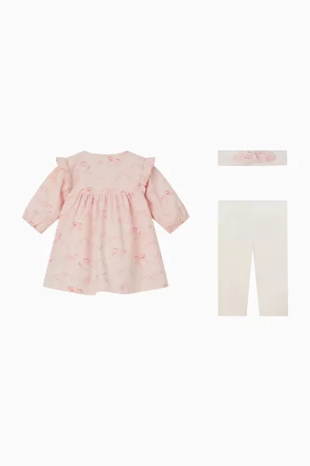 طقم فستان بنقشة نمر مخمل