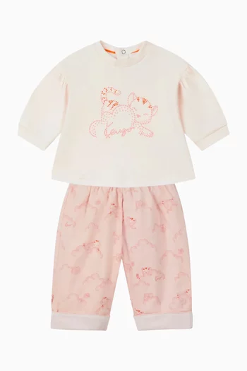 طقم متناسق بطبعة نمر قطن