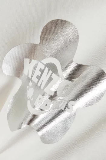 تي شيرت بطبعة لامعة قطن جيرسيه