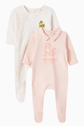 طقم بيجاما قطعة واحدة بزهرة بوكي، قطعتان