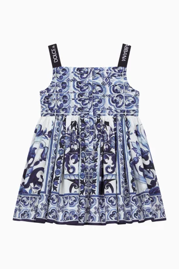 Majolica Print Dress in Poplin