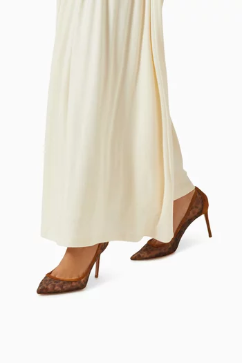 حذاء كلاسيك نود بكعب 85 مم قماش شبكي وشمواه