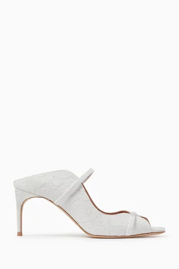 Noah 70 Mule Sandals in Lace & Leather