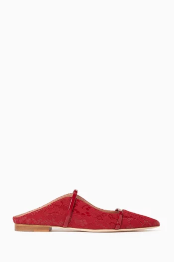 Maureen Flat Mules in Lace