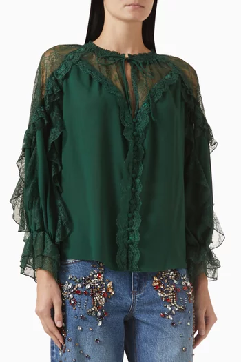 Aleena Top in Lace & Satin