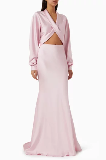 Neutre Cut-out Maxi Dress in Satin