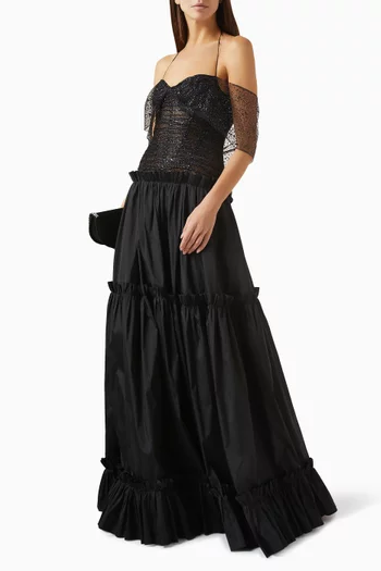Apaise Embellished Maxi Dress in Tulle