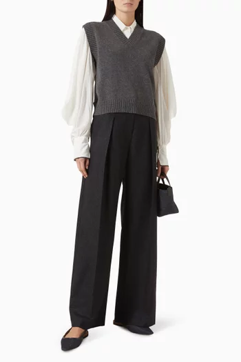 Bead-embellished Cuff Shirt in Silk