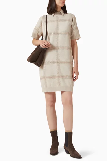Sequin-embroidered Knit Dress in Virgin Wool Blend