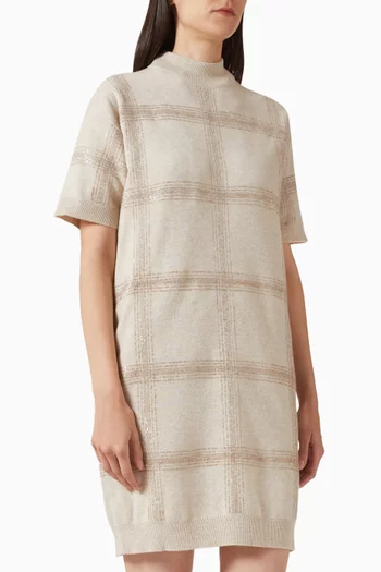 Sequin-embroidered Knit Dress in Virgin Wool Blend