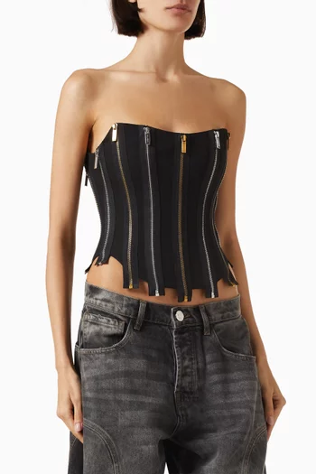 Zip Corset Top in Crepe-silk