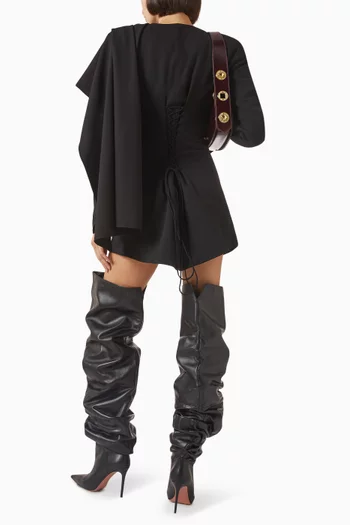 Shirt Mini Dress in Suit Crepe