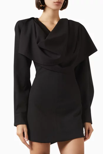 Shirt Mini Dress in Suit Crepe
