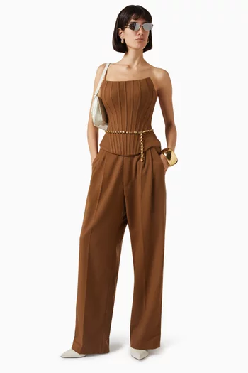 Corset Top in Suit Wool