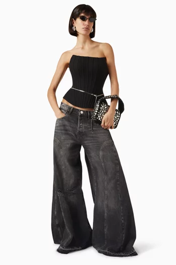 Corset Top in Suit Wool