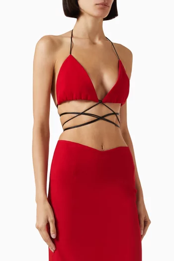 Tie-up Bra Top in Suit Crepe