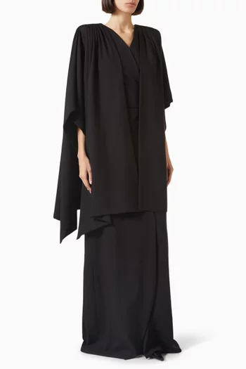 Cape Dress in Suit-crepe