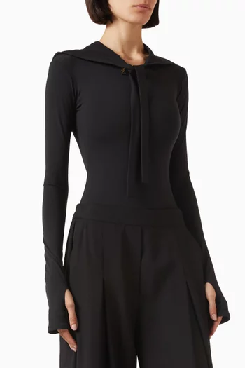 Hoodie Bodysuit in Knit Jersey