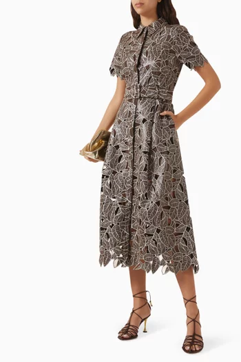 فستان لويزا بتطريزات جلد نباتي