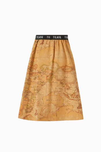 Geo Map Printed Skirt
