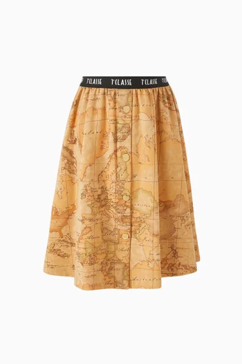 Geo Map Printed Skirt