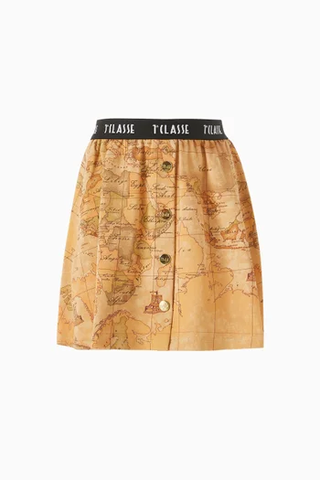 Geo Map Printed Skirt