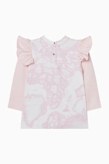 فستان بحواف كشكش قطن